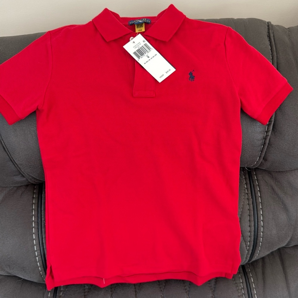 Ralph Lauren Multi Color Polo Shirt, Size 6 Boys.